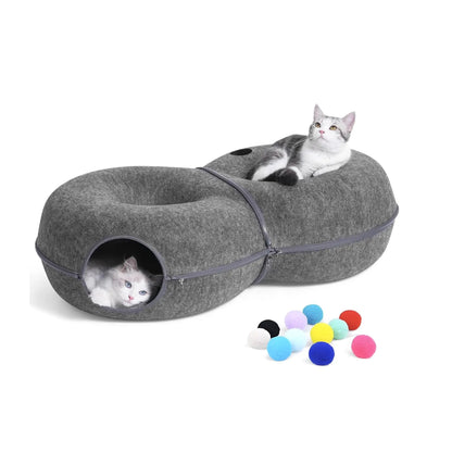 8-shaped large cat tunnel bed for indoor cats