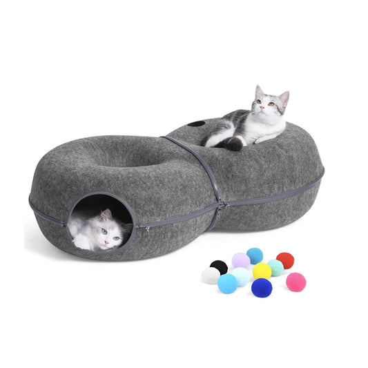 8-shaped large cat tunnel bed for indoor cats