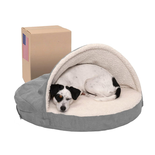 Orthopedic round dog bed with removable washable cover