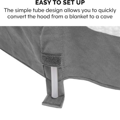 

Gray round dog bed with removable