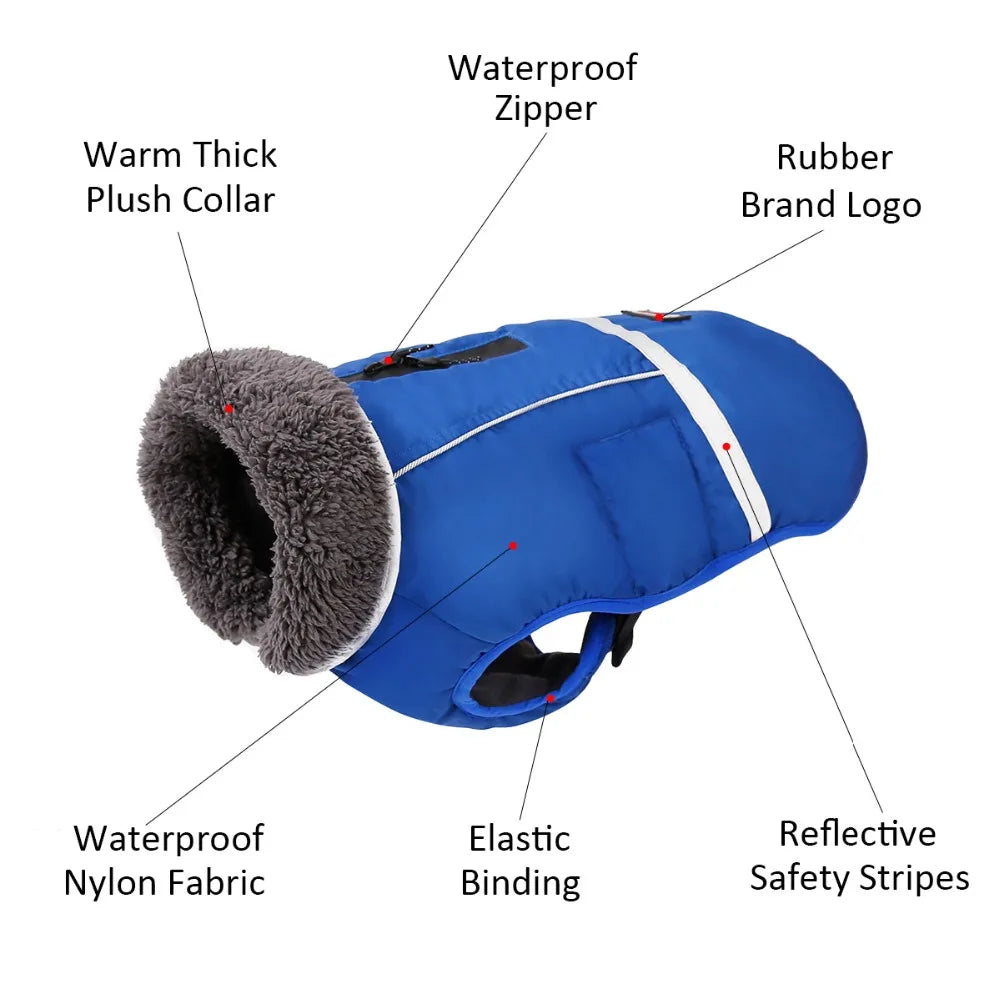 

Adjustable reflective dog coat for cold weather