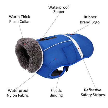

Adjustable reflective dog coat for cold weather