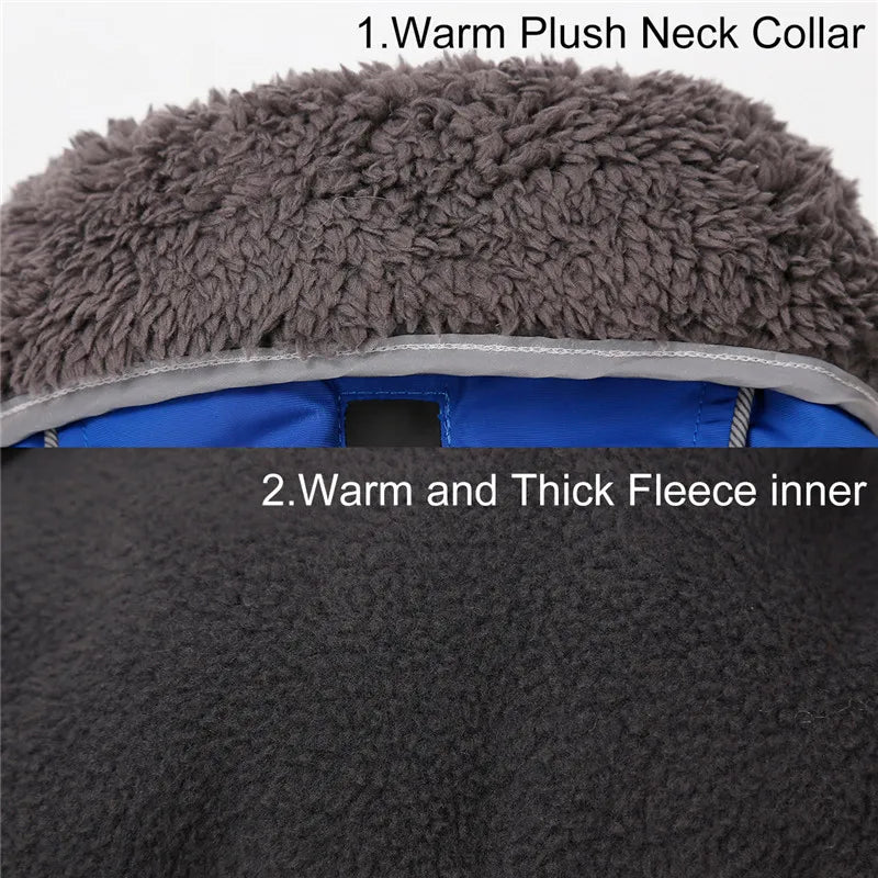 

Cozy fleece lined dog jacket for winter walks