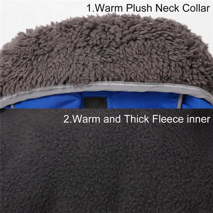 

Cozy fleece lined dog jacket for winter walks