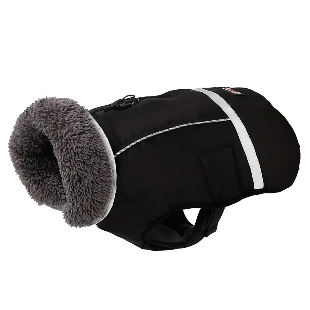 

Comfortable adjustable winter dog jacket for all breeds Black