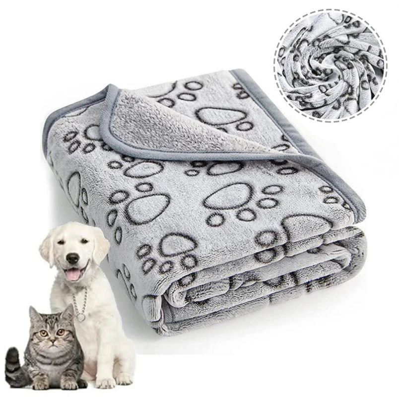 Soft fluffy cartoon pet blanket for cats and dogs