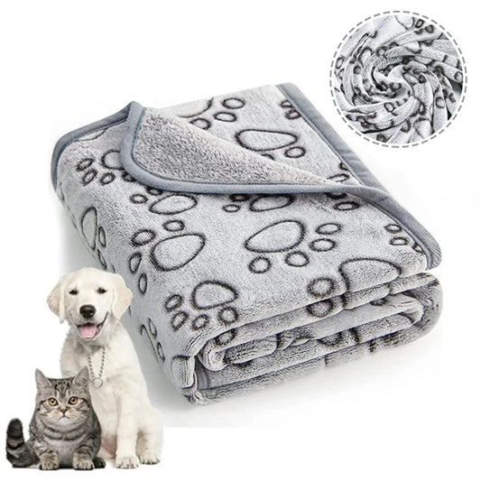 Soft fluffy cartoon pet blanket for cats and dogs