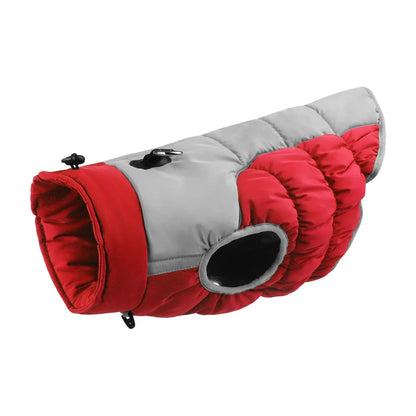 Red and gray dog coat 