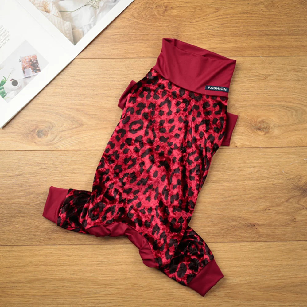 Red leopard print pants 