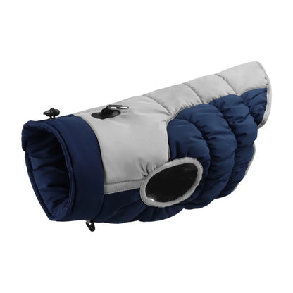 Navy and gray dog coat 