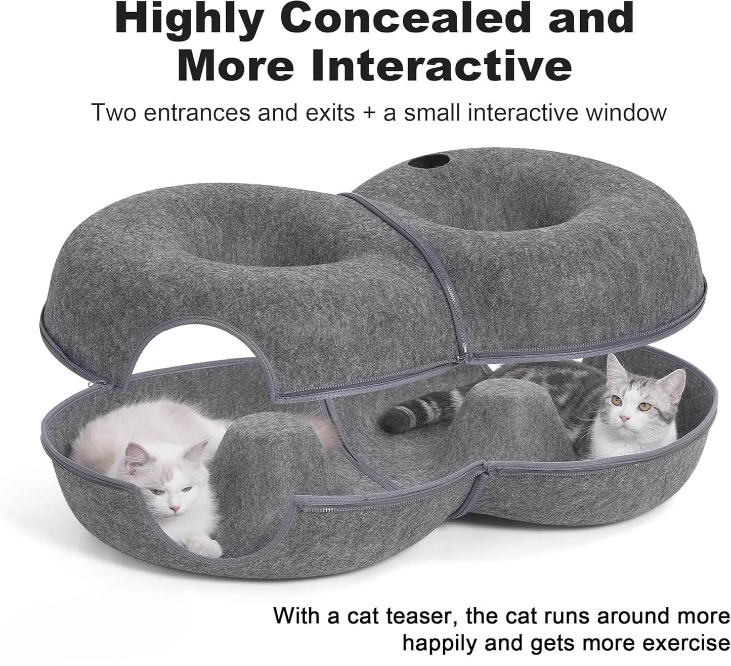 

Spacious cat play tunnel with resting areas on top