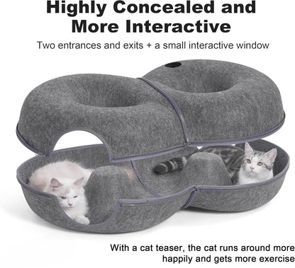 

Spacious cat play tunnel with resting areas on top