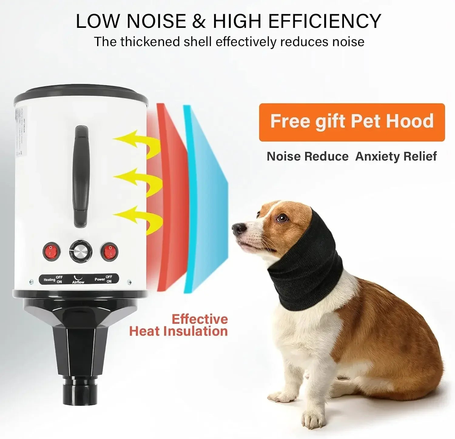 

Quiet operation 2800W pet dryer for sensitive pets