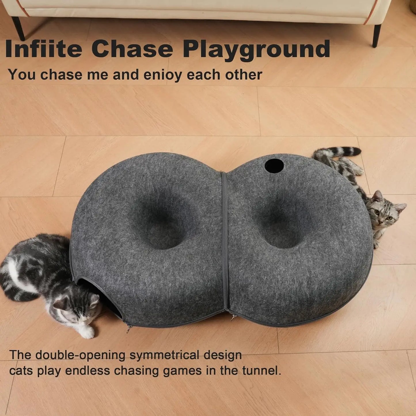 

Durable scratch-resistant cat tunnel bed up to 30 lbs
