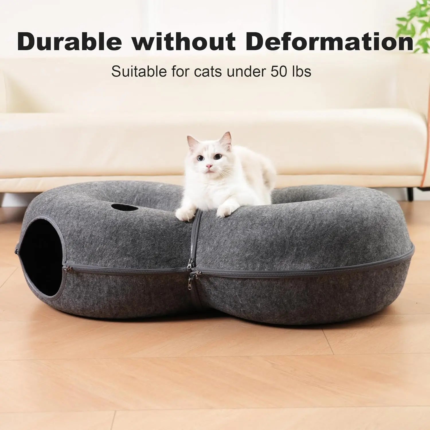 

Peekaboo cat cave tunnel with 12 colorful toy balls