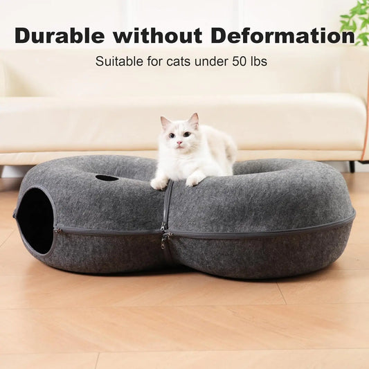 

Peekaboo cat cave tunnel with 12 colorful toy balls