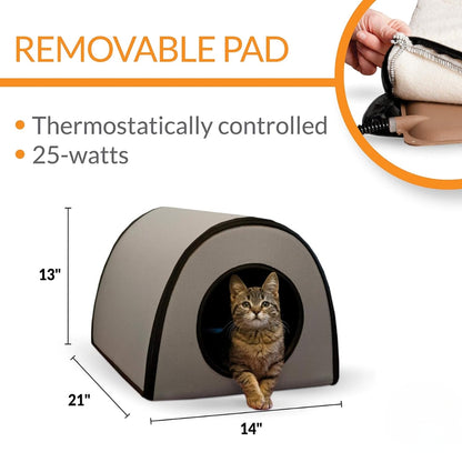

Waterproof outdoor cat house with removable washable cover