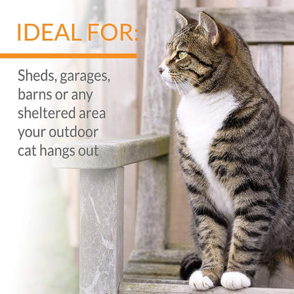 

Insulated outdoor pet shelter for cats and community animals